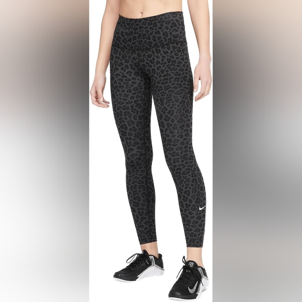 Nike Women One Dri-Fit HR Leopard Print Legging Size Large - Picture 12 of 12